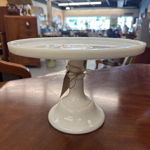Milk Glass Pedestal Cake Plate