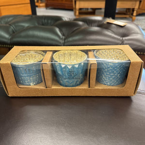 Turquoise - Set of 3 Candle Glass Votives