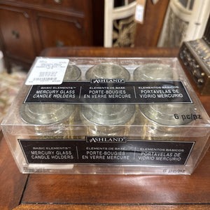 Mercury Glass Candle Votive Holders in Box - Set of 6