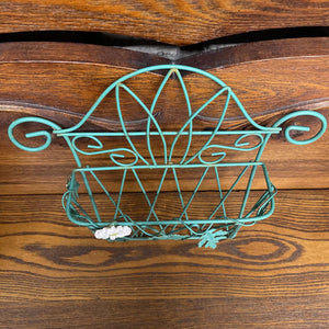 Green Metal Wall Mount Mail Sorter w Daisy