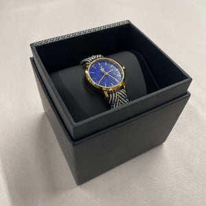Maya Natural Stone Lapis Watch w Chevron Band - by ToyWatch