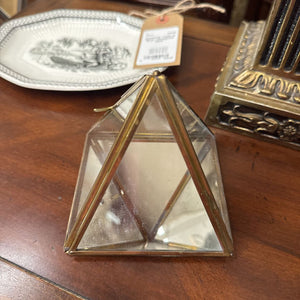 Glass Prism Display w Gold Framing