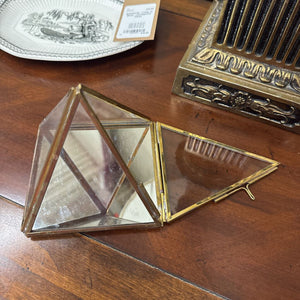 Glass Prism Display w Gold Framing