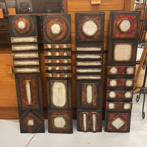 4 Panel - Metal Wall Decor - Lines & Circles