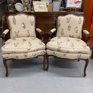 Mahogany Antique Queen Anne Chair - Down Filled, Cream Seat