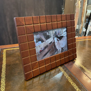 Brown Checkered Wood Table Frame