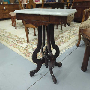 Eastlake Antique Side Table w White Marble Top