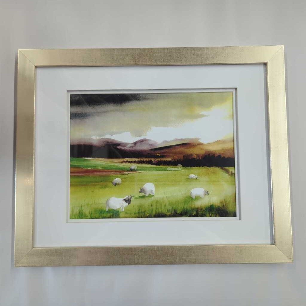 "Sweet Pasture" Framed Watercolour Print by Barbara O'Loughlin