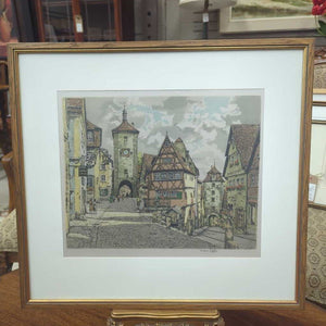 "Rothenburg ob der Tauber" Print, Germany, Wood Frame