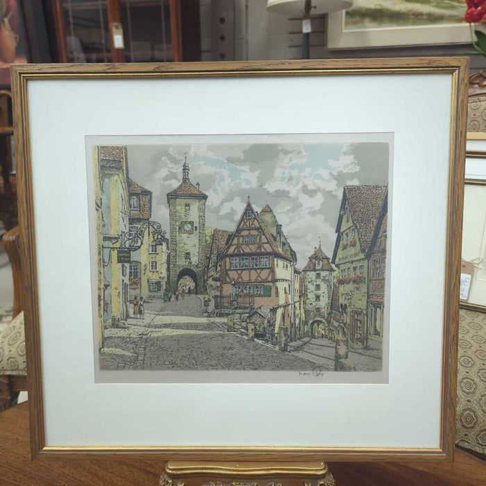 "Rothenburg ob der Tauber" Print, Germany, Wood Frame