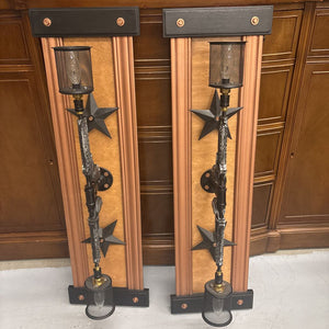 Steam Punk PAIR 'Texas Special' Pistol Wall Sconces by Local Artist Jeff Baker