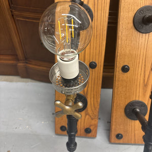 Steam Punk - PAIR Water Faucet Sconces w Sink Strainer by Local Artist Jeff Baker