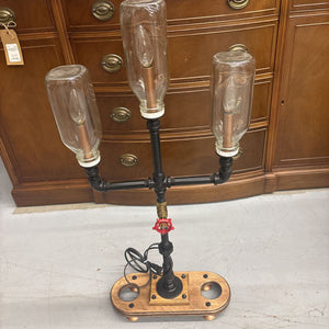 Steam Punk Milk Bottle Table Lamp by Local Artist Jeff Baker