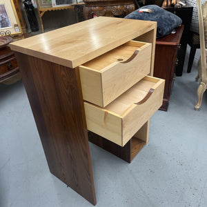Japanese Style Handcrafted Prep Table- Pine & Oak w Curved Handles