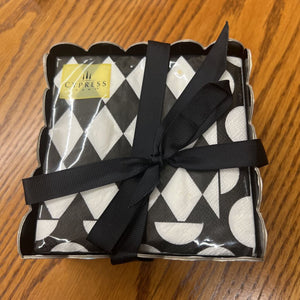 Black & White Cocktail Napkin Set