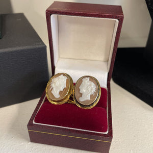 Antique Italian Double Cameo Shell Brooch