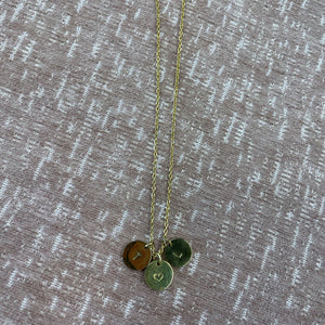 Gold Plated Initial Necklace - "T♡L"
