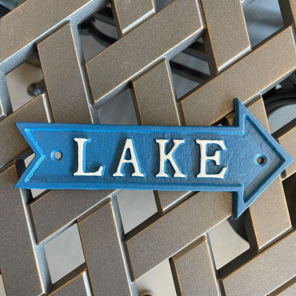 "Lake" Sign Blue - IRONAGE 513