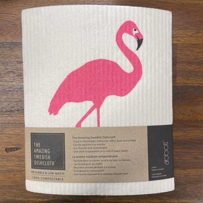 Set of 2 - FLAMINGO Swedish Dishcloth - AB-09