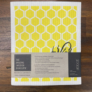 ABBOTT - Set of 2 - BEE & HONEYCOMB Swedish Dishcloth - AB-135