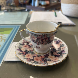 Lena Liu "Circle Of Elegance" Teacup,Saucer,&Spoon- Bradford Editions