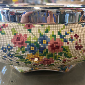 Royal Winton Queen Anne Chintz Serving Bowl w Silver Trim