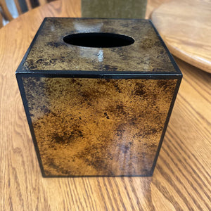 Vintage Gold & Black Tissue Box