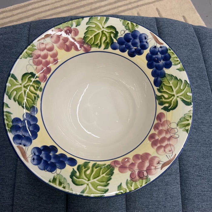 Disegnoby Varm Large Pasta/Salad Bowl- Blue & Pink Grapes Design