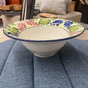 Disegnoby Varm Large Pasta/Salad Bowl- Blue & Pink Grapes Design