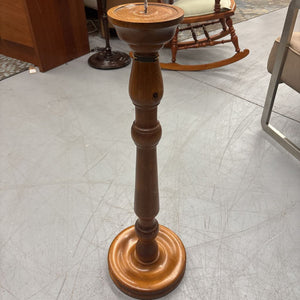 Antique Pine Turned Pillar Candlestick Holder