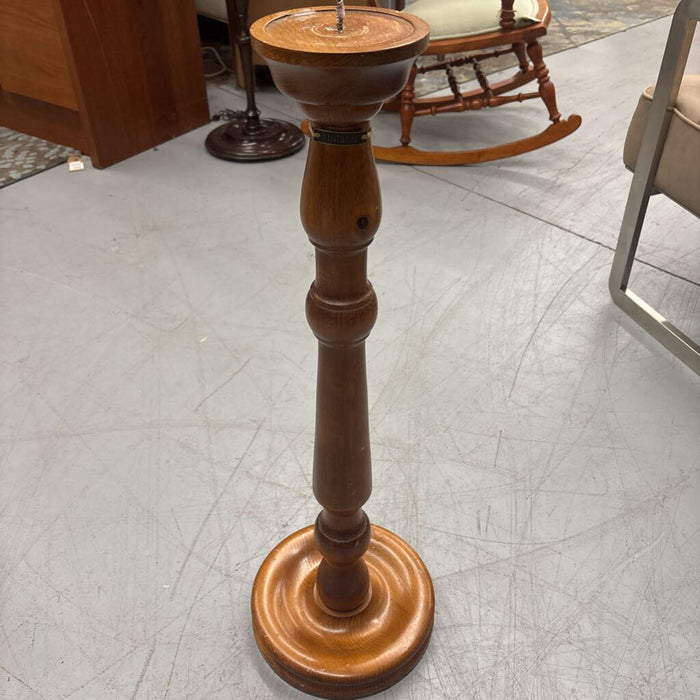 Antique Pine Turned Pillar Candlestick Holder