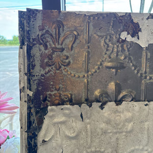 Salvage Sheet of Tin from Farmhouse - Painted