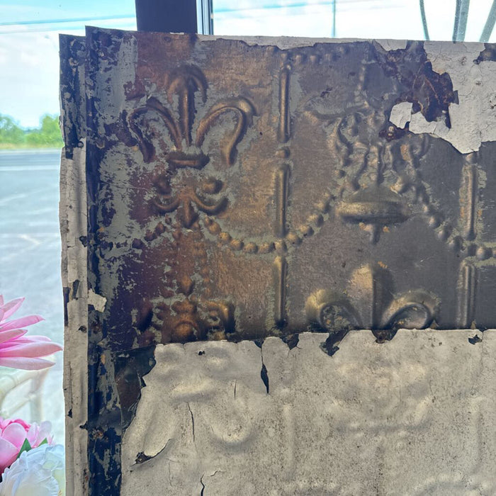 Salvage Sheet of Tin from Farmhouse - Painted
