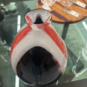 Mid-Century Modern Murano Vase - Black and Red