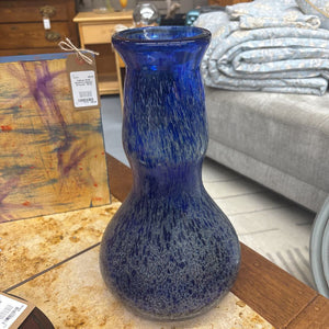 Speckled Cobalt Thick Glass Vase