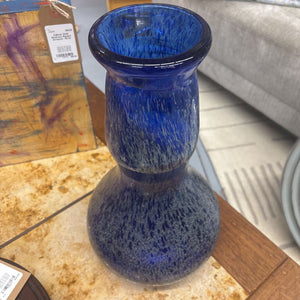 Speckled Cobalt Thick Glass Vase