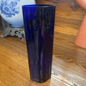 Cobalt Blue Glass Cylinder Vase
