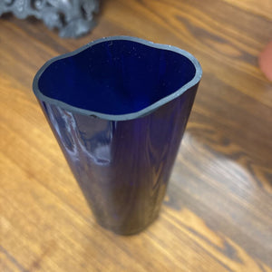 Cobalt Blue Glass Cylinder Vase
