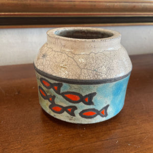Raku Pottery- Colourfish Fish Pot- Does Not Hold Water