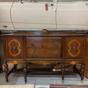 Antique Tudor Style Carved Walnut Sideboard