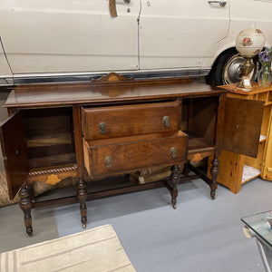 Antique Tudor Style Carved Walnut Sideboard