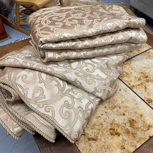 Gold Flourish Pillow Shams and Duvet Cover - Queen Set