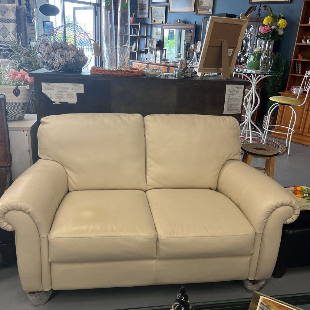 Natuzzi Cream Colour Loveseat, 2 Seater