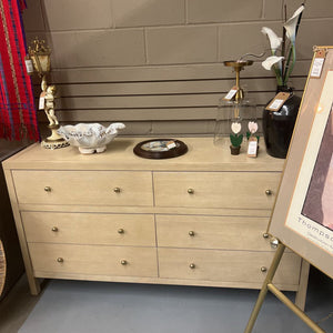 Cream 6-Drawer Dresser w Gold Round Hardware