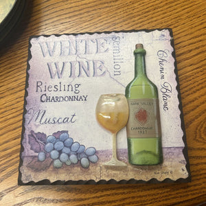White Wine Hanging Plaque