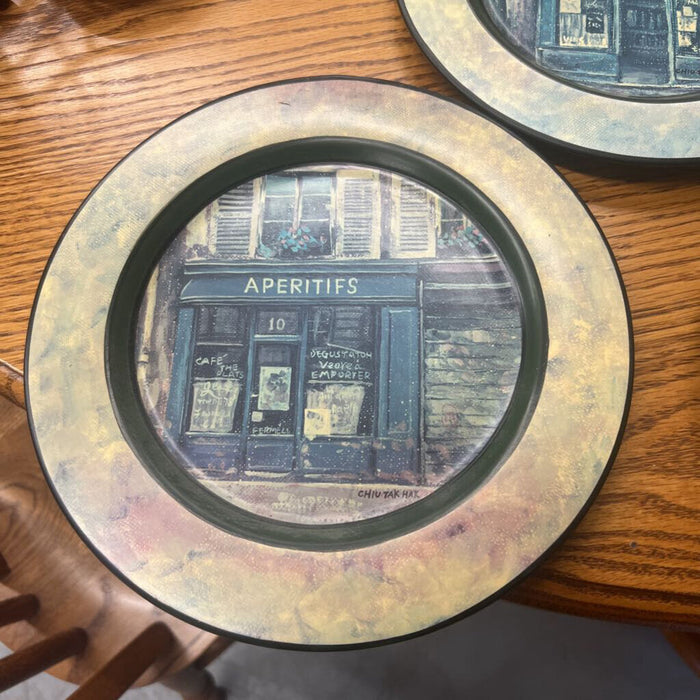 Set Of 3 Decorative Plates w French Themes