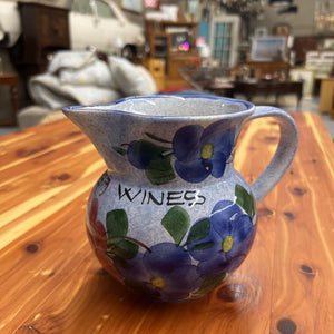 Blue Casarsa Wines Pitcher w Floral Design