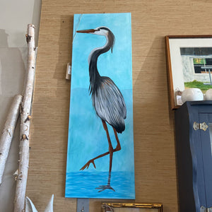 Local Artist- Heron In Blue- Acrylic Canvas