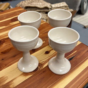 Set Of 4 Cream Colour Pottery Goblets/Dessert Cups