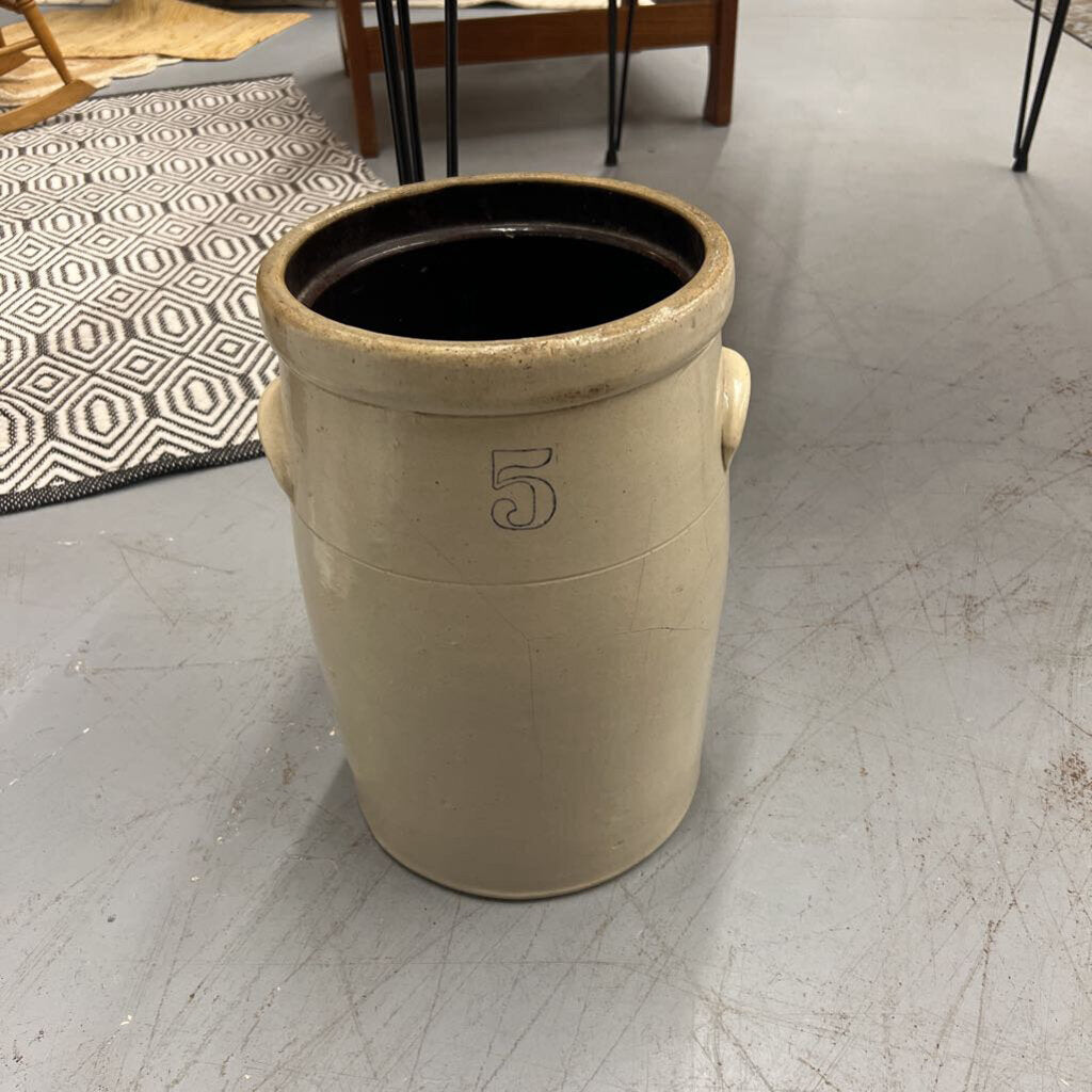 Antique Stoneware Crock/Butter Churn w Handles